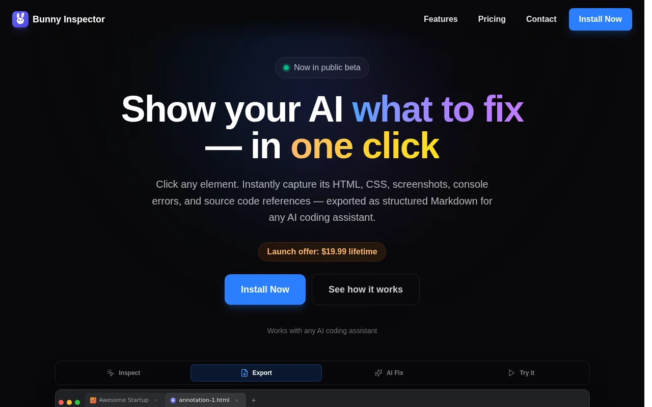 Bunny Inspector – Show your AI what to fix – in one click