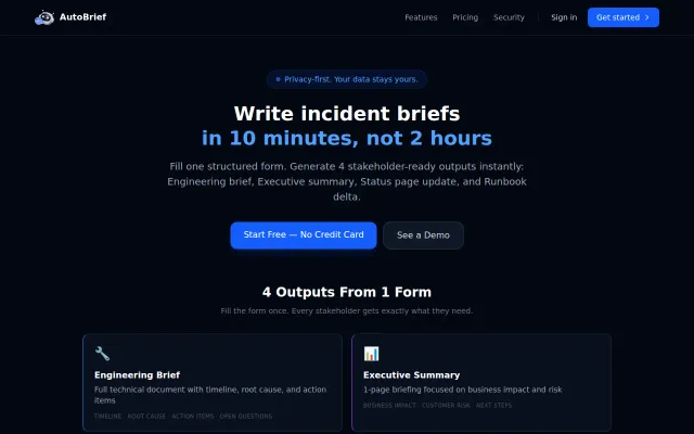 AutoBrief – Generate post-incident briefs from a structured form