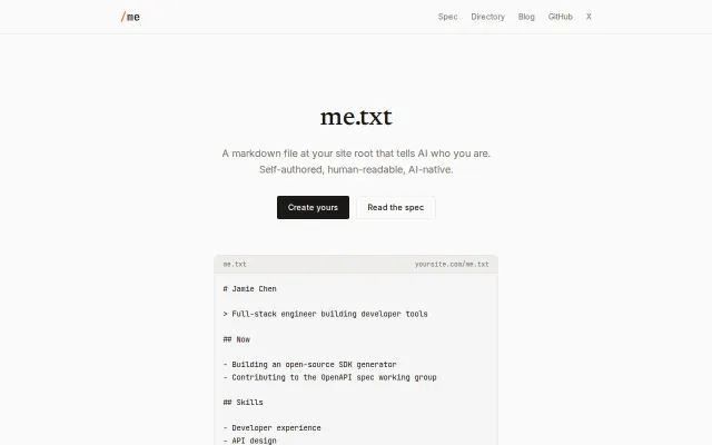 Me.txt – A personal identity file for AI agents
