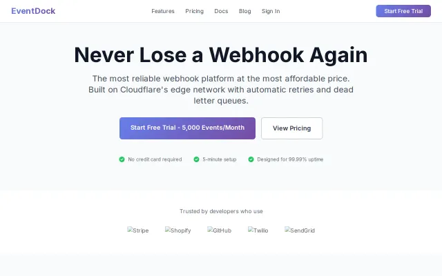 EventDock – Webhook reliability for $29/mo (vs $490 alternatives)