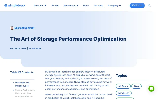 The Art of Storage Performance Optimization