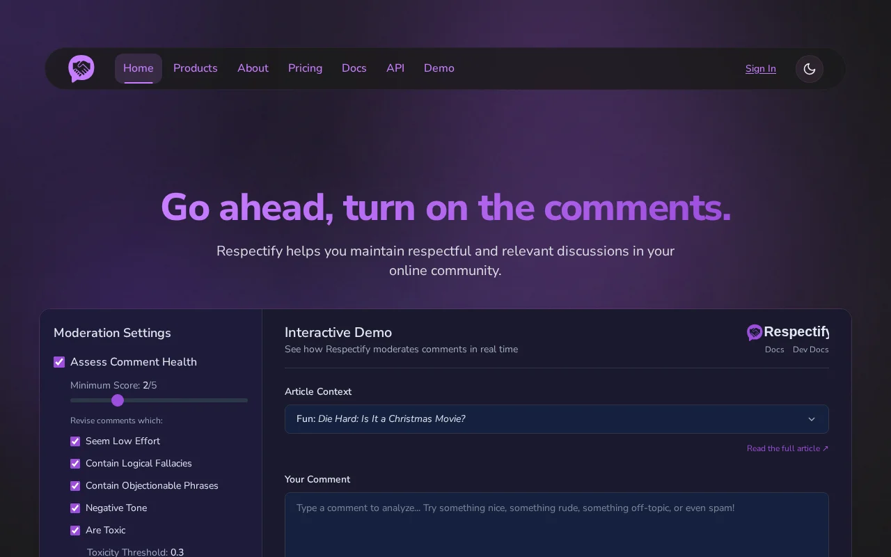 Respectify – a comment moderator that teaches people to argue better