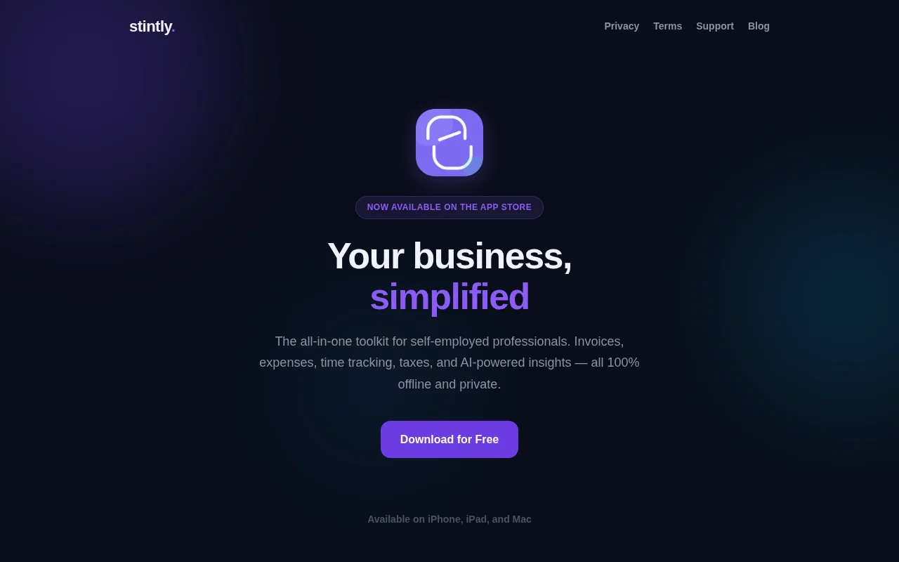 Stintly – Offline-first app for freelancers with on-device AI