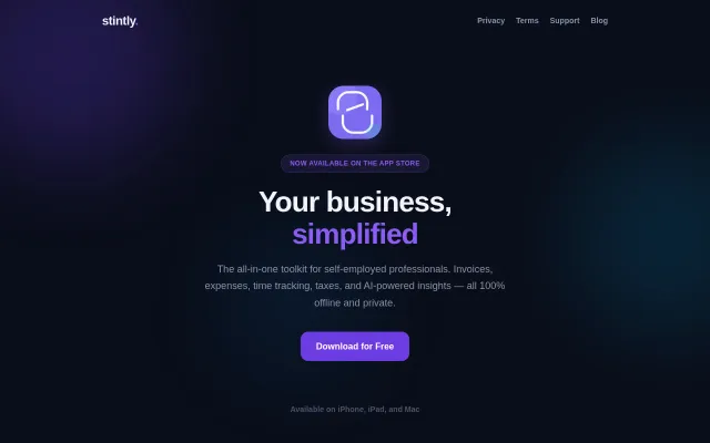 Stintly – Offline-first app for freelancers with on-device AI