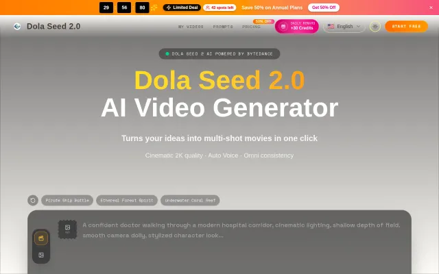 Dola Seed 2.0 – AI video generator with multi-shot narrative control