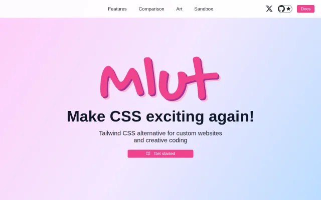 Mlut – Tailwind CSS alternative for custom websites and creative coding