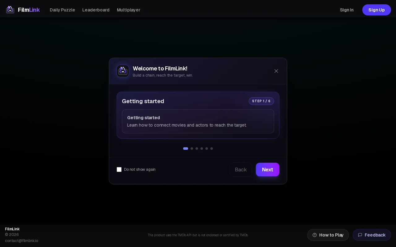 FilmLink – The Wiki Game for Movies (Daily Puzzle and Multiplayer Beta)