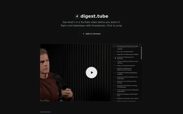 Digest.tube – skim YouTube videos like articles