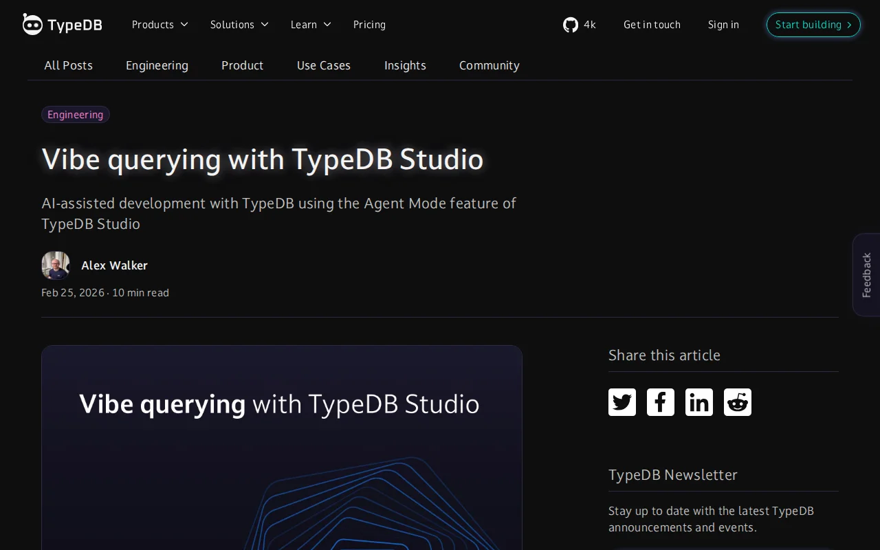 TypeDB Studio's AI agent for schema exploration and query generation