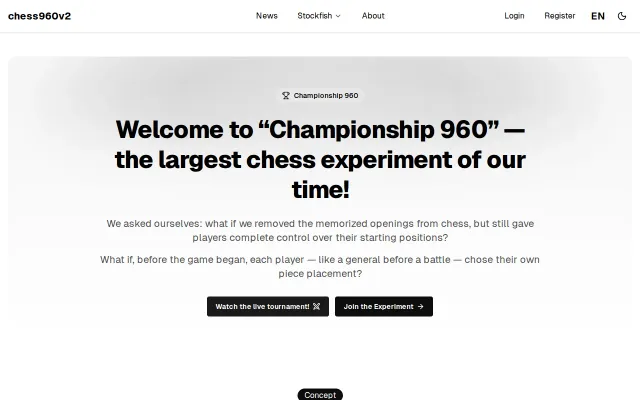 Chess960v2 – Over 100 Rounds Played (chess960v2.com)