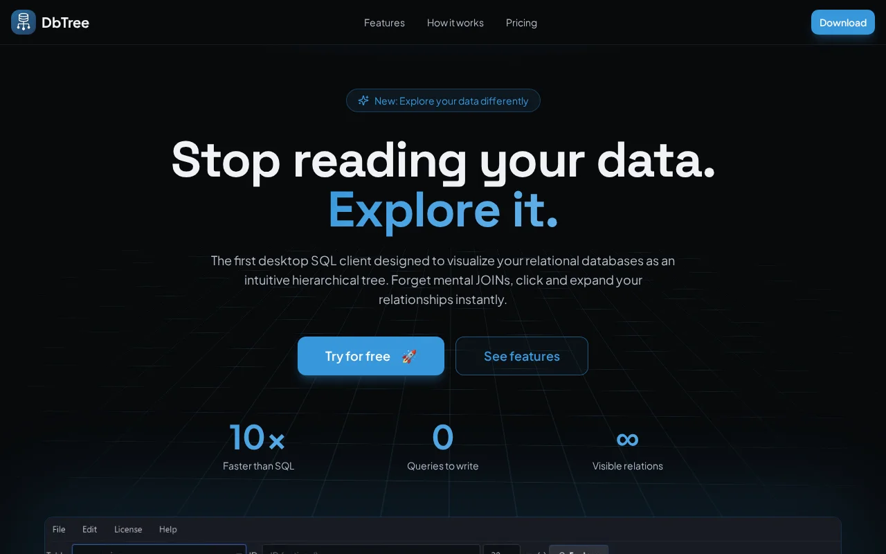 DBTree – Navigate relational databases hierarchically like a tree