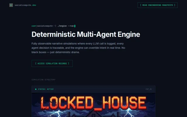 SocialCompute – Local LLM social simulation engine
