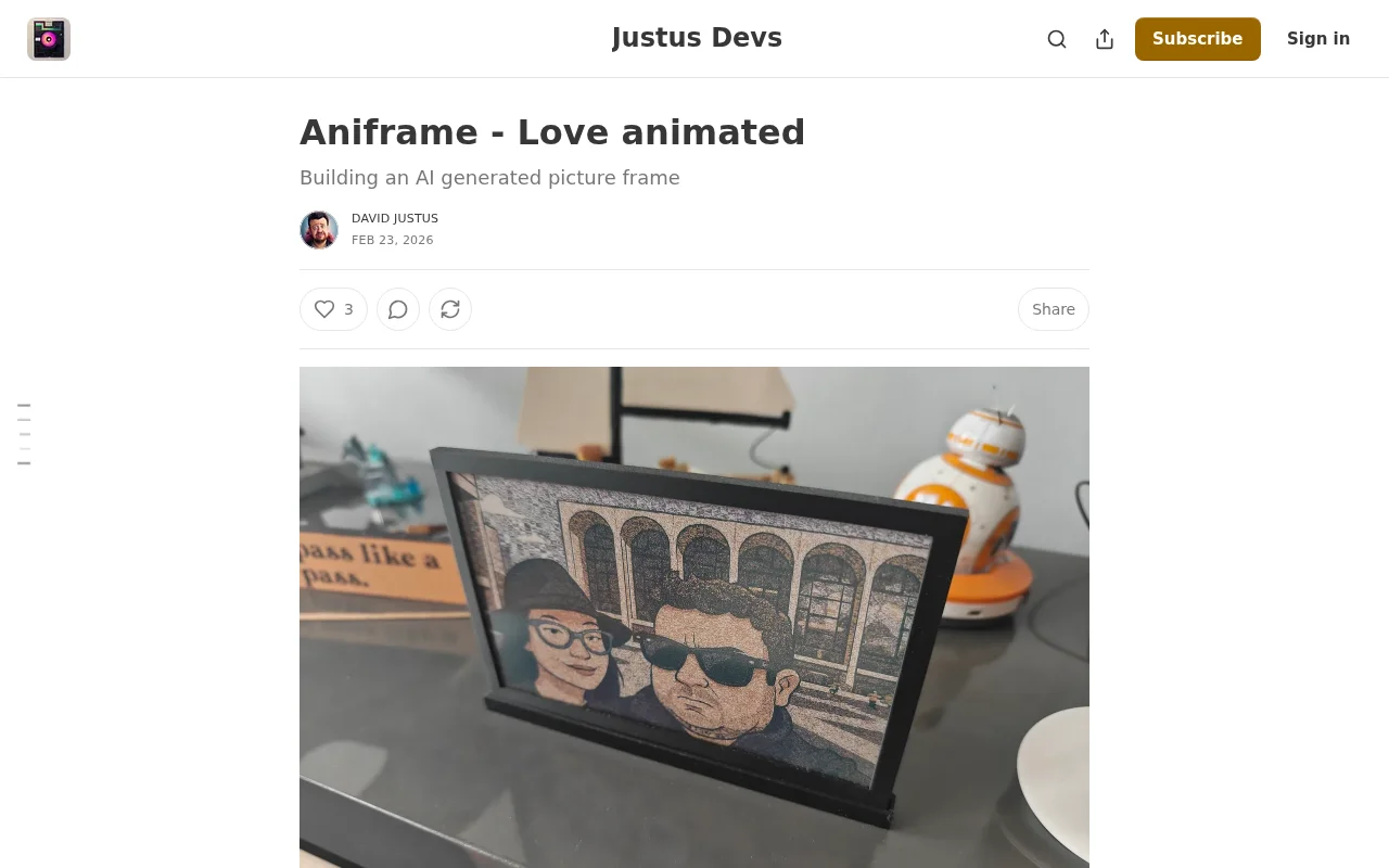 Aniframe- AI Powered Cartoon E-Ink Picture Frame