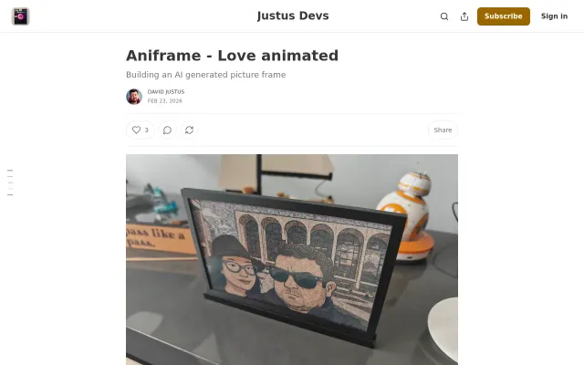 Aniframe- AI Powered Cartoon E-Ink Picture Frame
