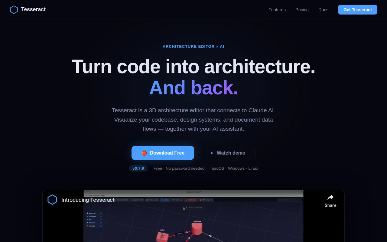 Tesseract – 3D architecture editor with MCP for AI-assisted design