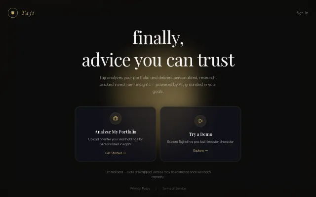 Taji – Portfolio advisor that's better than Fidelity's