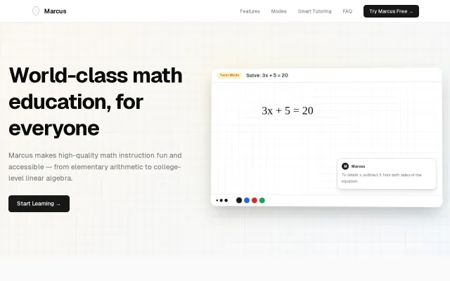 Marcus –AI math tutor that guides you to answers instead of giving them