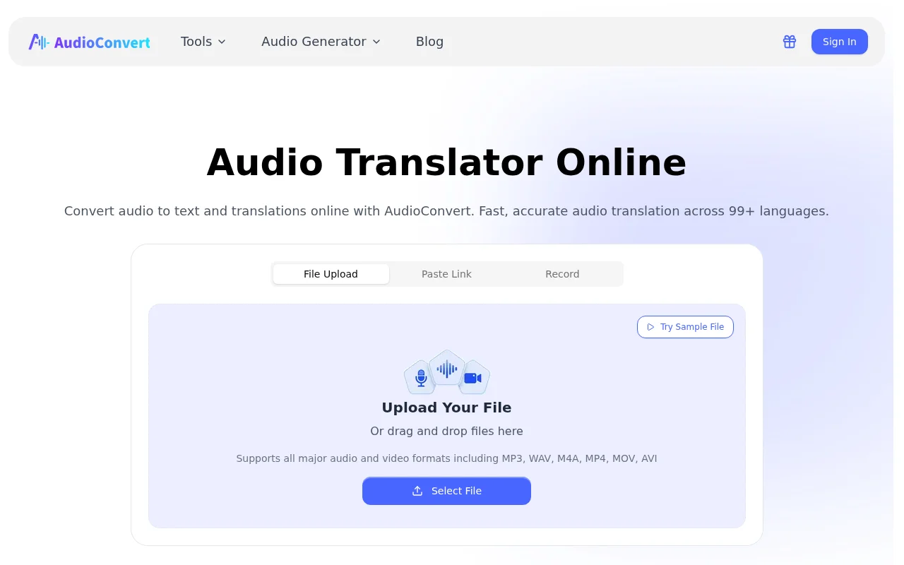 Free online audio translator that translates voice instantly
