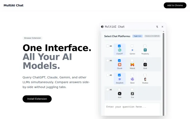 Secure Extension: Chat with ChatGPT and Other LLMs Simultaneously