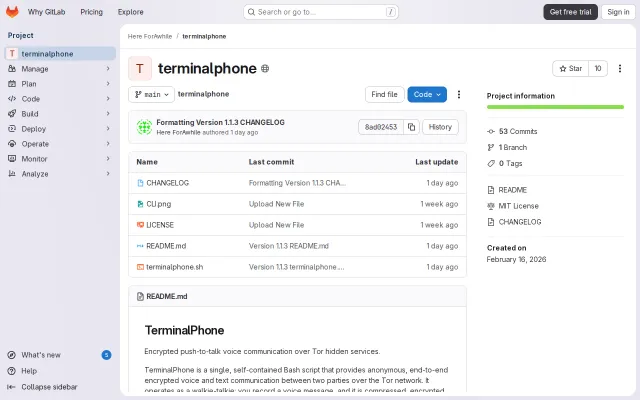 Terminal Phone – E2EE Walkie Talkie from the Command Line
