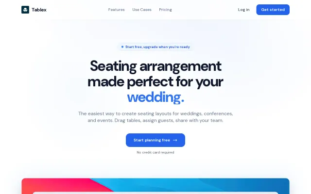 Tablex – Your wedding seat arrangement tool