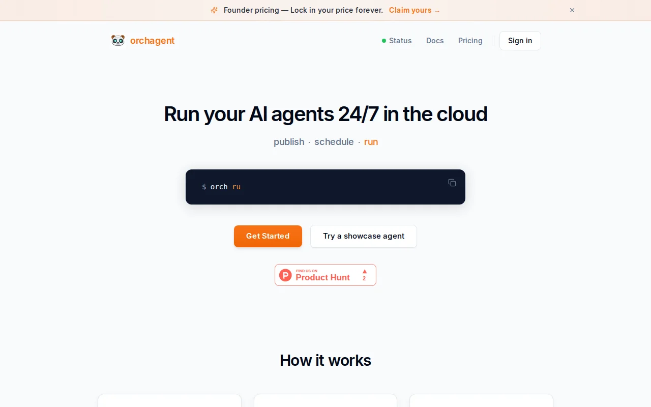 Orchagent – Cloud infrastructure for AI agents. On-demand and always-on