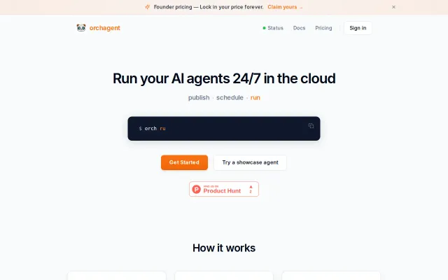 Orchagent – Cloud infrastructure for AI agents. On-demand and always-on