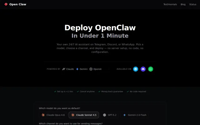 Deploy OpenClaw in 60 seconds – one-click setup, no DevOps needed