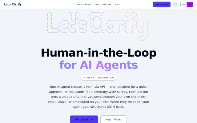 LetsClarify – A dead-simple API for Human-in-the-loop AI"