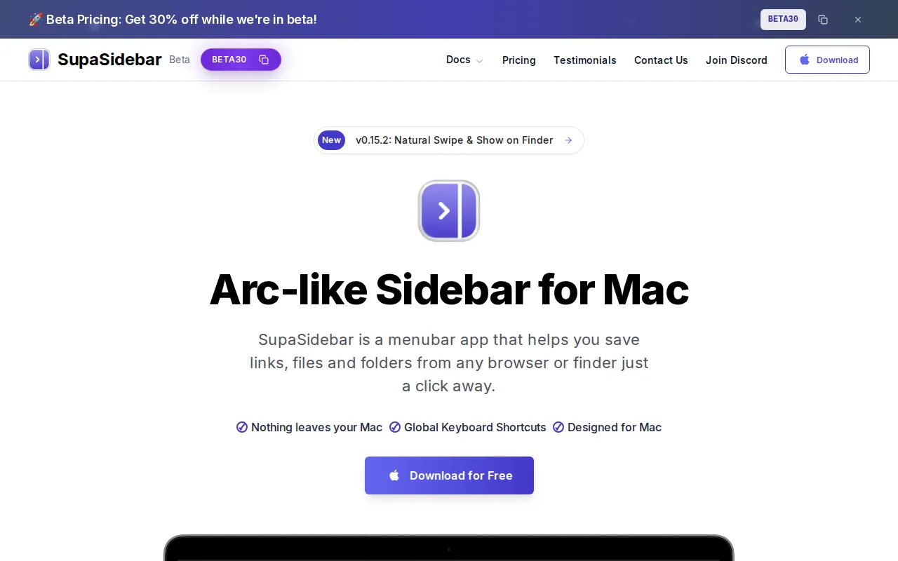 SupaSidebar – I made Arc's sidebar universal for every browser