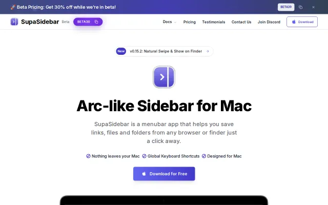 SupaSidebar – I made Arc's sidebar universal for every browser