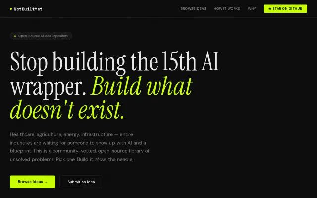 NotBuiltYet– Open-source library of civilisation problems worth solving
