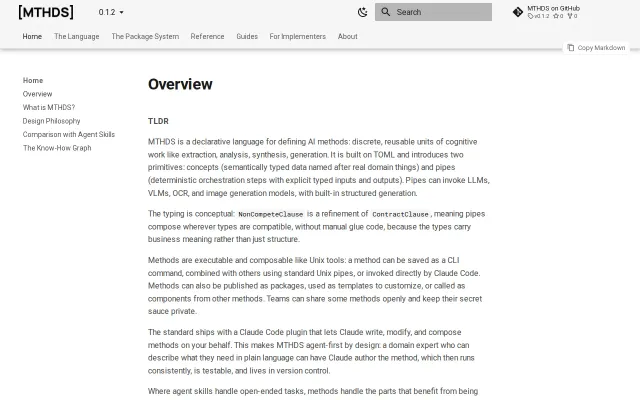 Mthds – Beyond skills: a typed DSL for executable AI methods