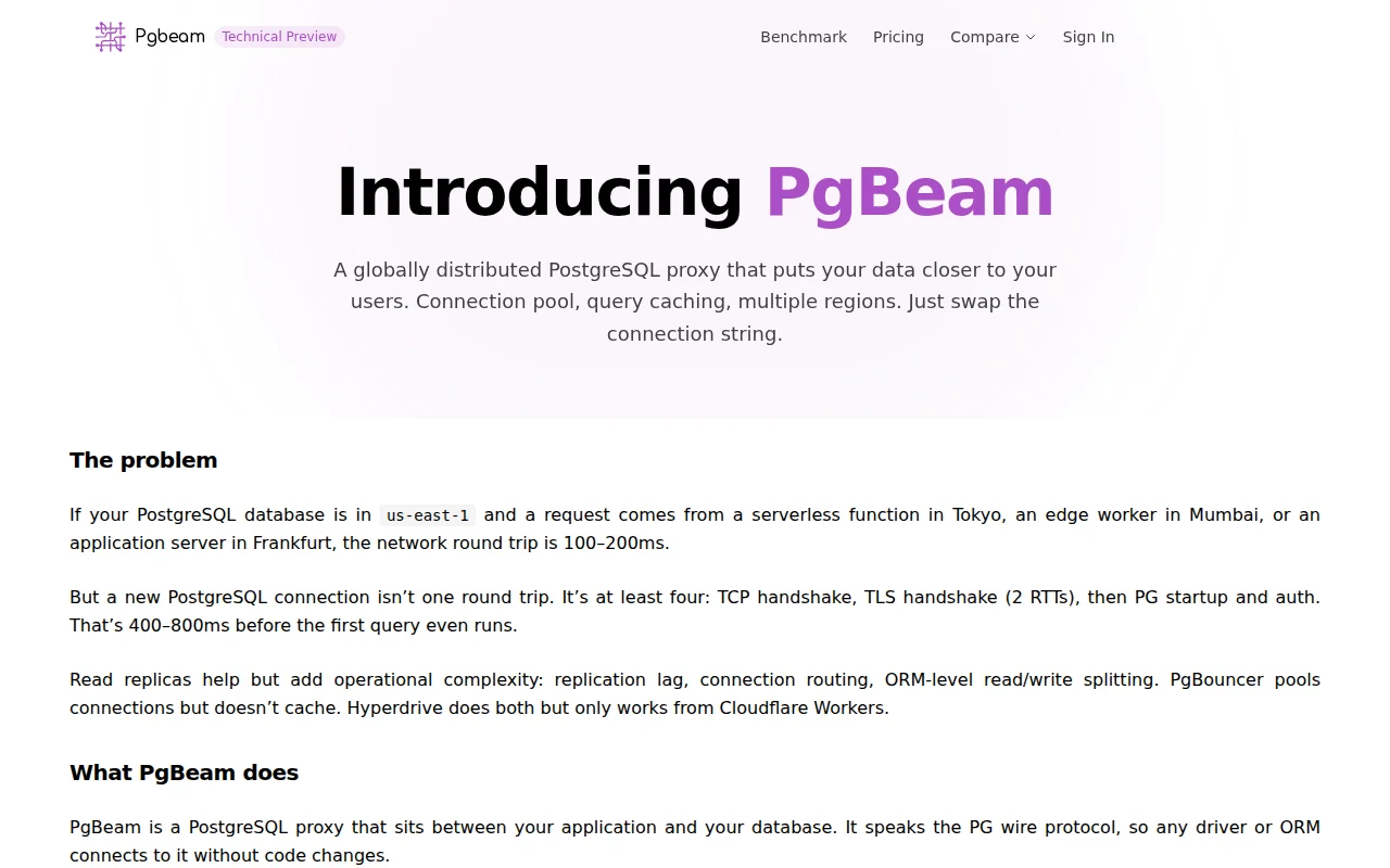 PgBeam – A globally distributed PostgreSQL proxy
