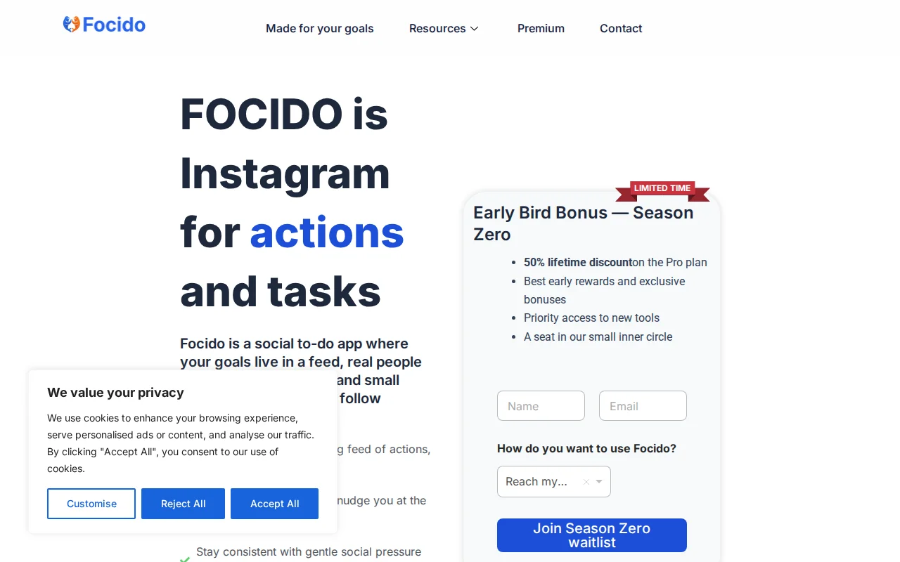 Focido – mobile app where real people motivate you to finish tasks