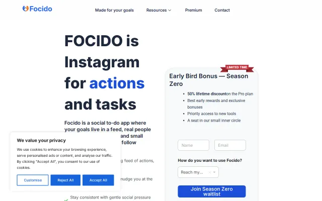 Focido – mobile app where real people motivate you to finish tasks