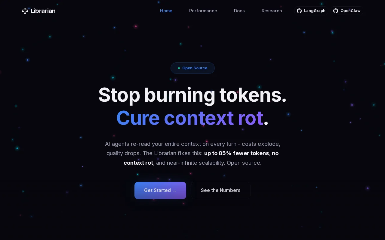 Librarian – Cut token costs by up to 85% for LangGraph and OpenClaw