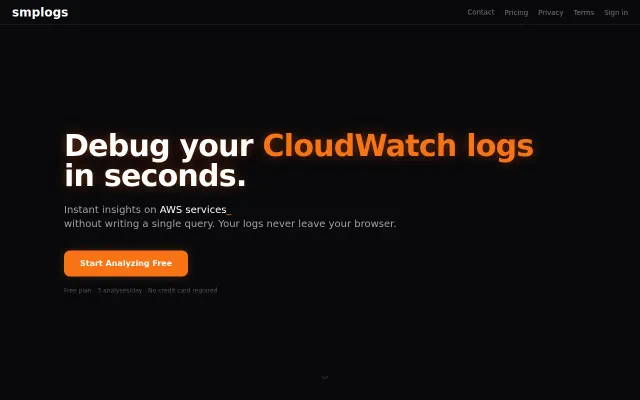 Smplogs – Local-first AWS Cloudwatch log analyzer via WASM
