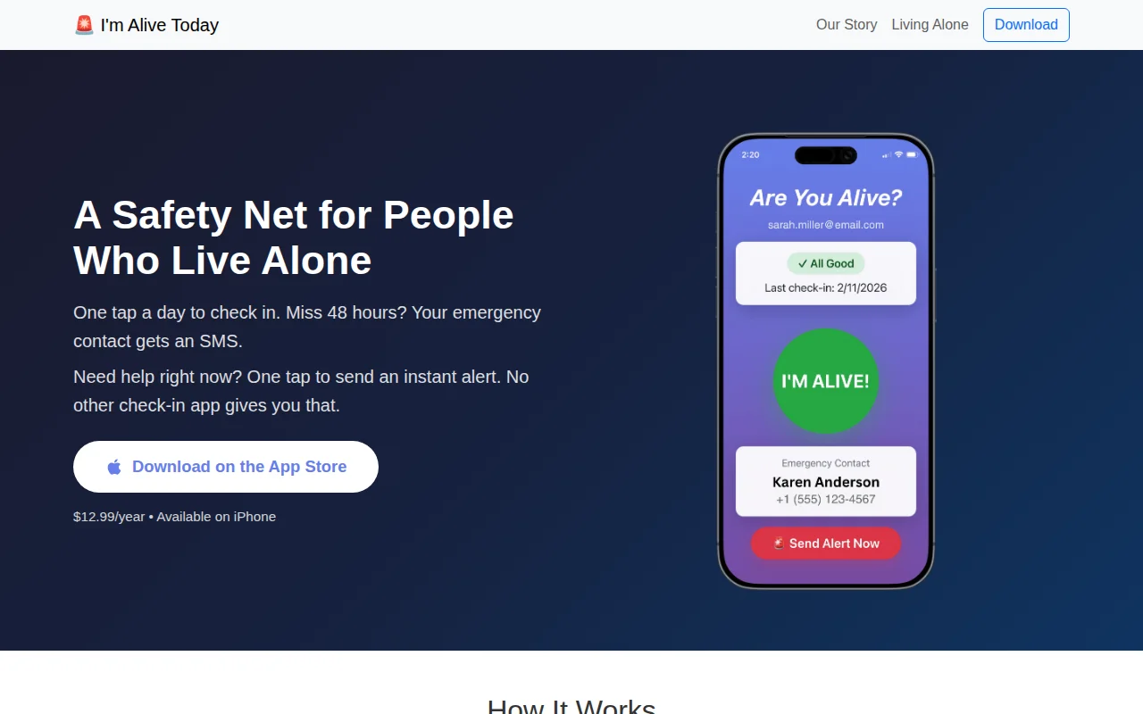 I built the US version of "Are You Dead?", China's viral check-in app