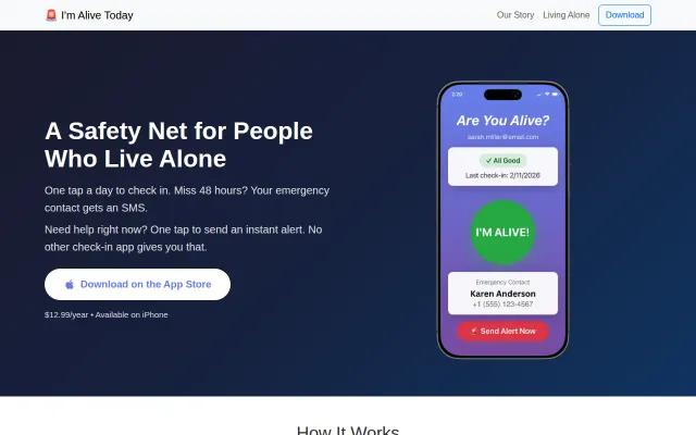 I built the US version of "Are You Dead?", China's viral check-in app