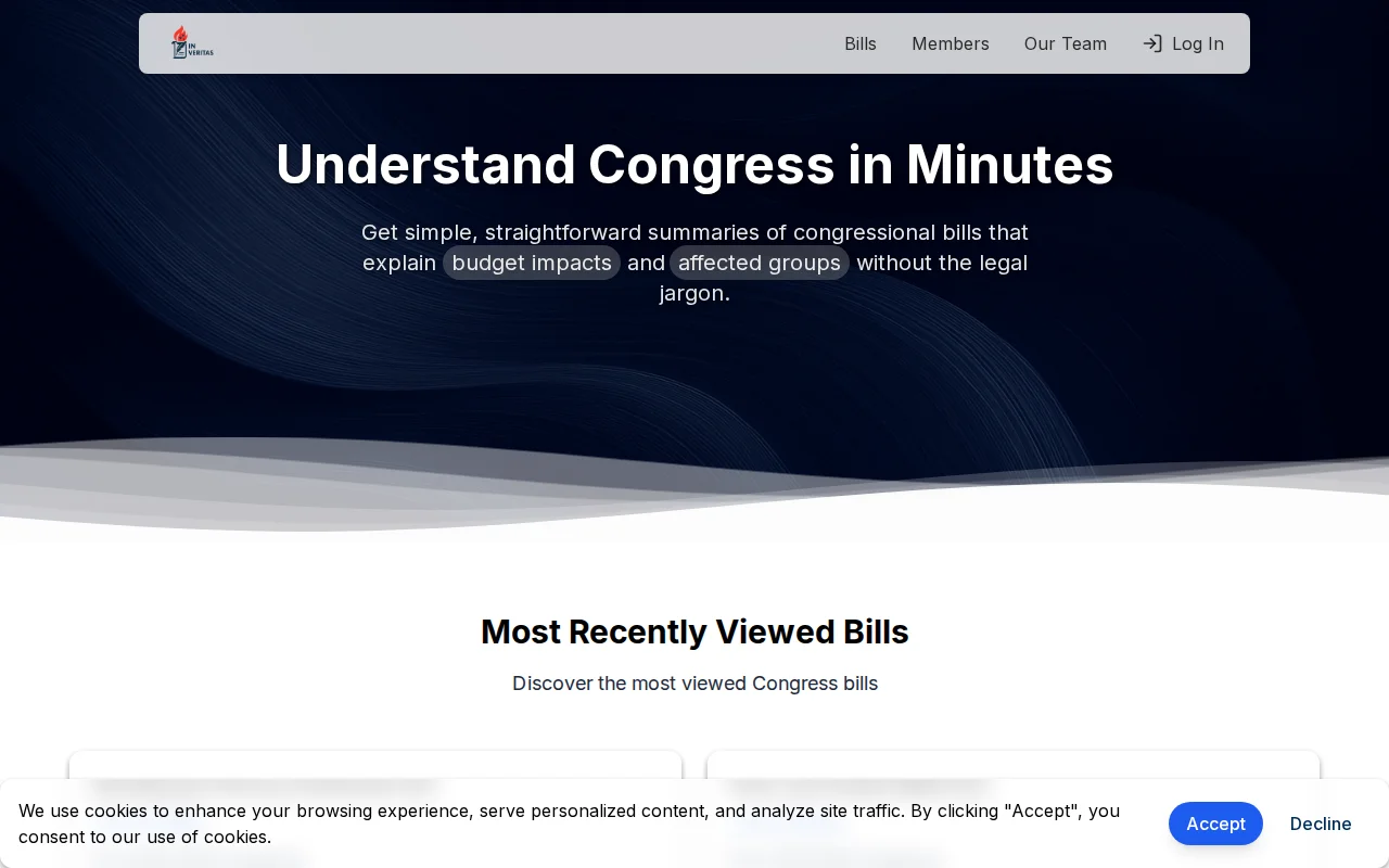 In Veritas – AI summarized congressional bills