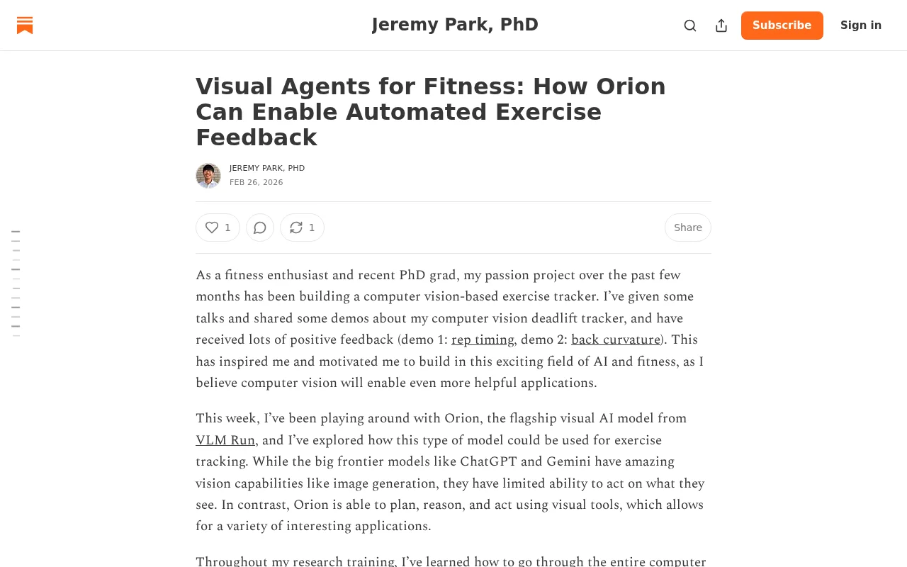 Visual Agents for Fitness: How to Enable Automated Exercise Feedback