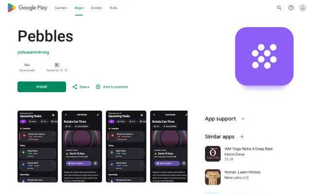 Pebbles – recurring reminders for stuff you forget