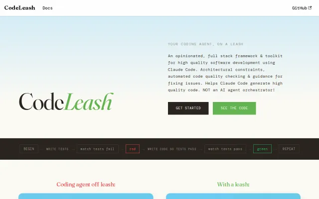 CodeLeash: framework for quality agent development, NOT an orchestrator