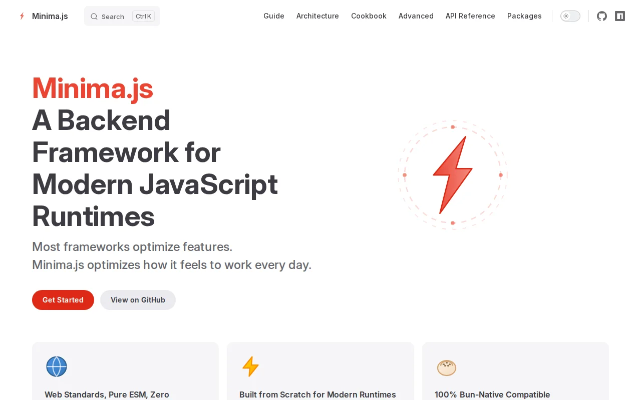 Minima.js – a web-standards back end framework with req context via ALS