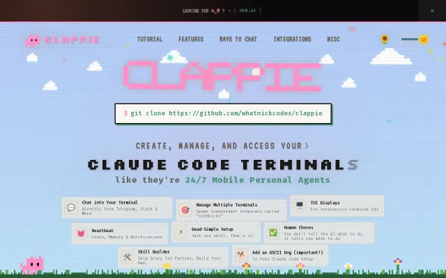 Clappie – Claude Code remote but more fun and useful