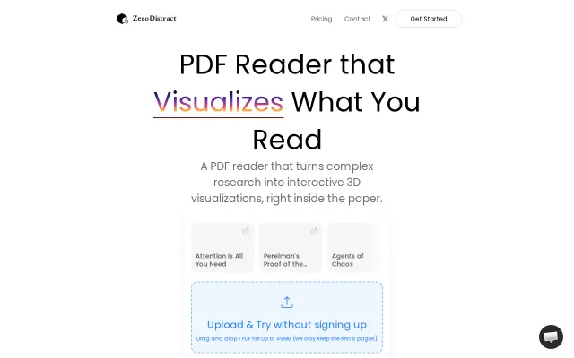 PDF reader with interactive visualizations for any concept