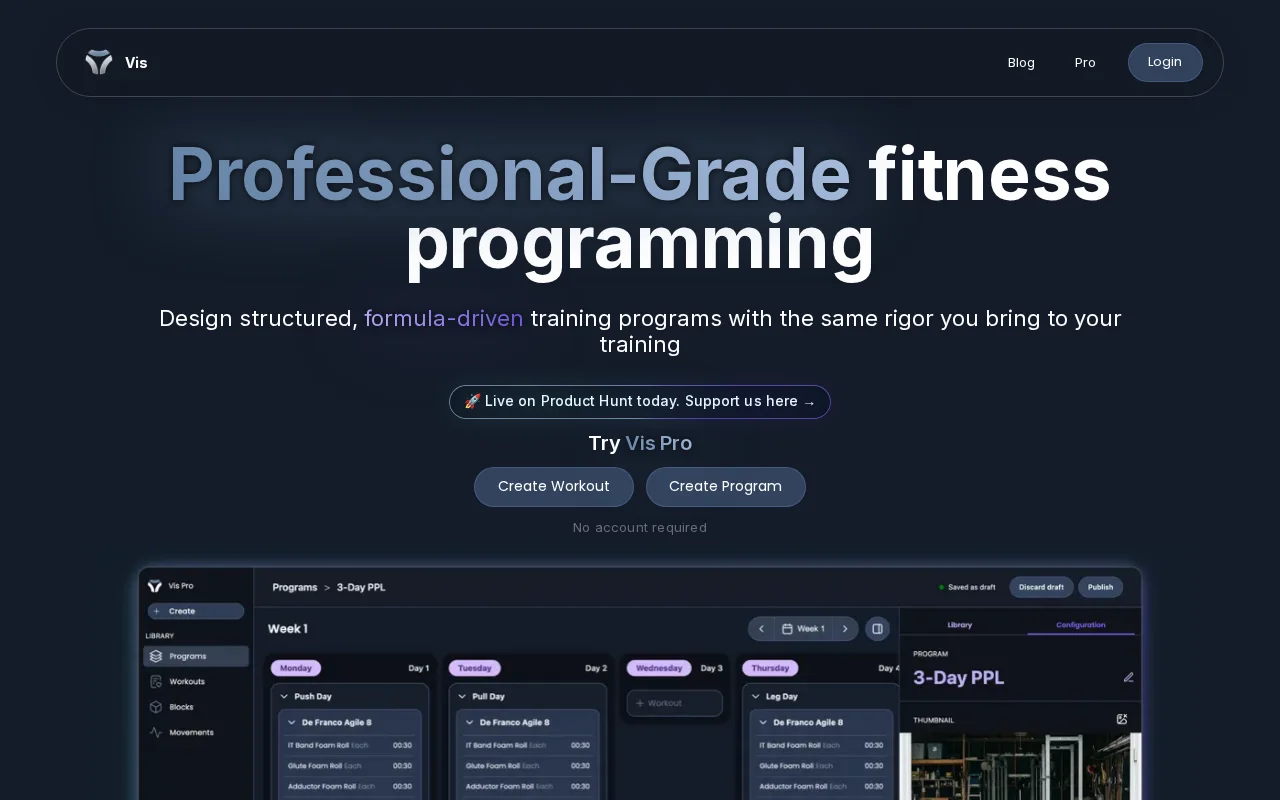 Vis Pro – A Formula-Based Workout Program Editor