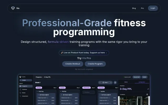 Vis Pro – A Formula-Based Workout Program Editor