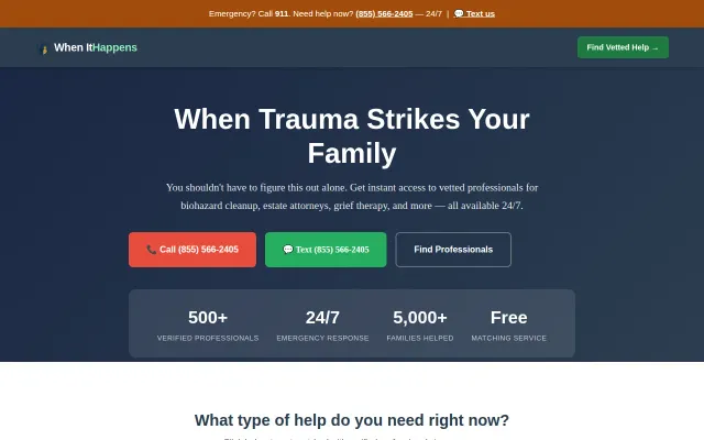 WhenItHappens–family resource after traumatic death